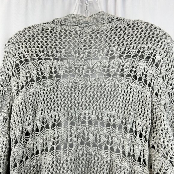 Aeropostale Womens Open Knit 3/4 Sleeve Cardigan Open Front Gray Size XS - Picture 5 of 8